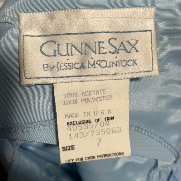 Gunne Sax Vintage Girls Blue Lace Party Dress 7 - Picture 7 of 9